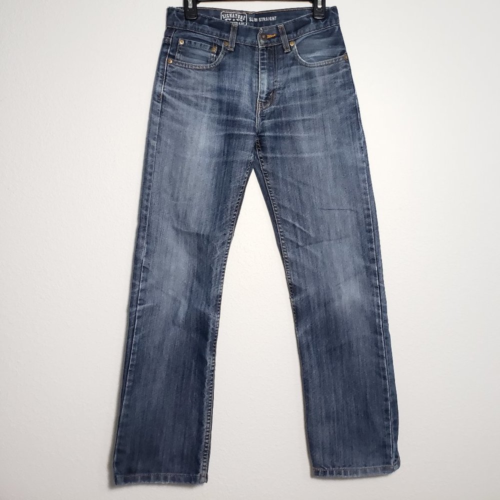 Vintage 2000's Y2K Levi's Signature dark blue  straight leg 27/28   Size 16